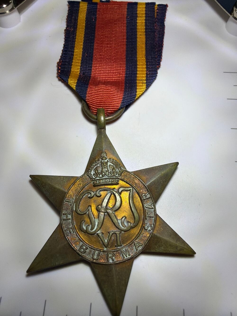 WWII British Burma Star Campaign Medal King George VI Original Military Award